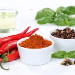 Spices cooking ingredients paprika powder spicy red hot chili peppers