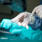Doctor make a Surgical stitch