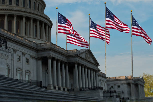 US Politics - Capitol Building & Flags